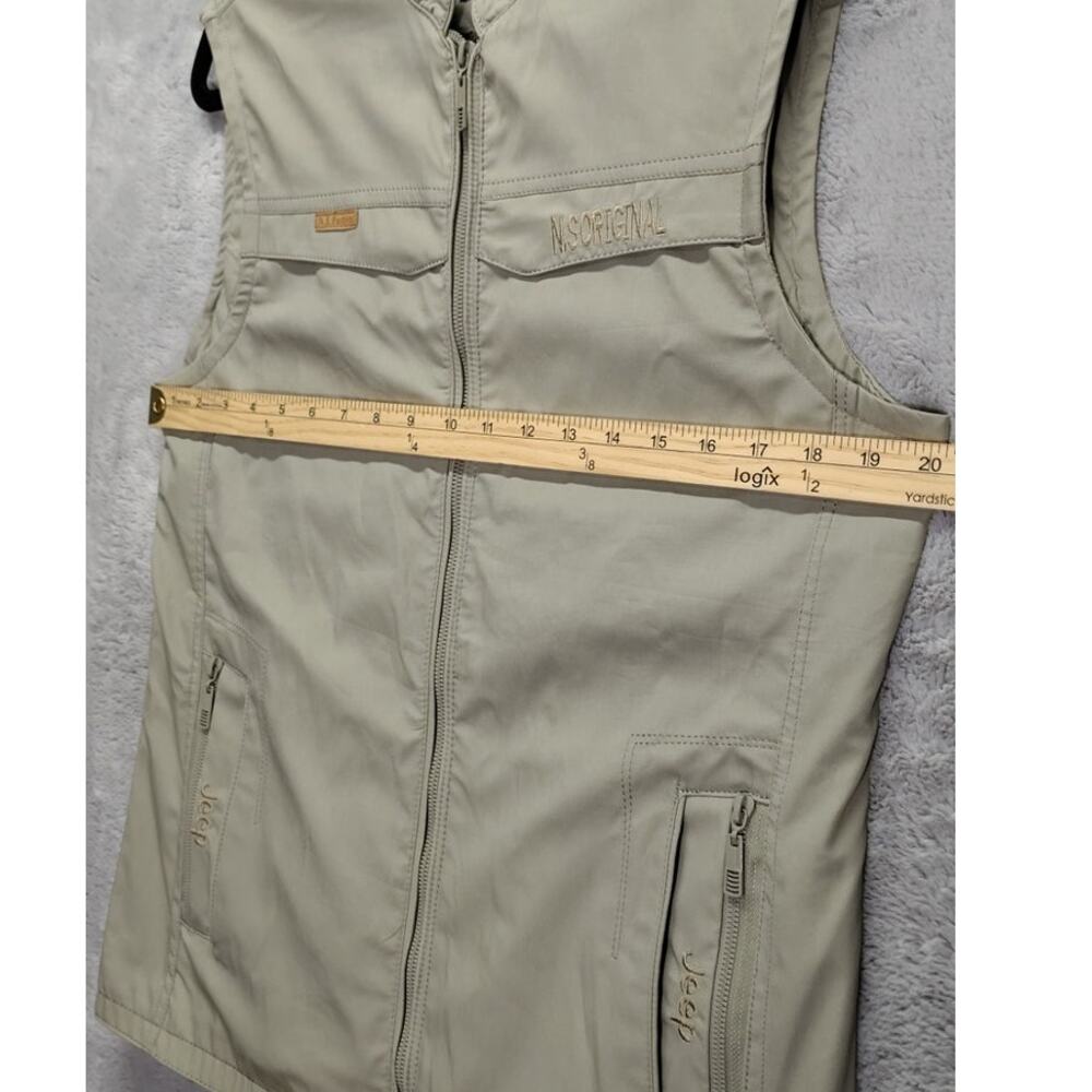 N.S. Original Fashion Jeep Vest Mens Size XL Trapper Tan Brown Multipockets Mesh - Picture 4 of 10